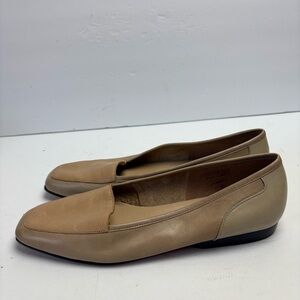 Enzo Angiolini Vintage Liberty Cream Tan Leather Flats Minimalist Design 8.5 N